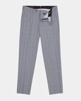 Pantalone chino in cotone medio Principe di Galles bianco grigio
